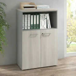 Armario de oficina Basic 3 alturas, medida 116x80 con puerta baja