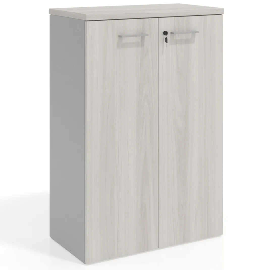 Armario de oficina Basic con puerta cerradura, medida 116x80