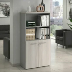 Armario de oficina Basic, medida 155x80cm con puerta baja