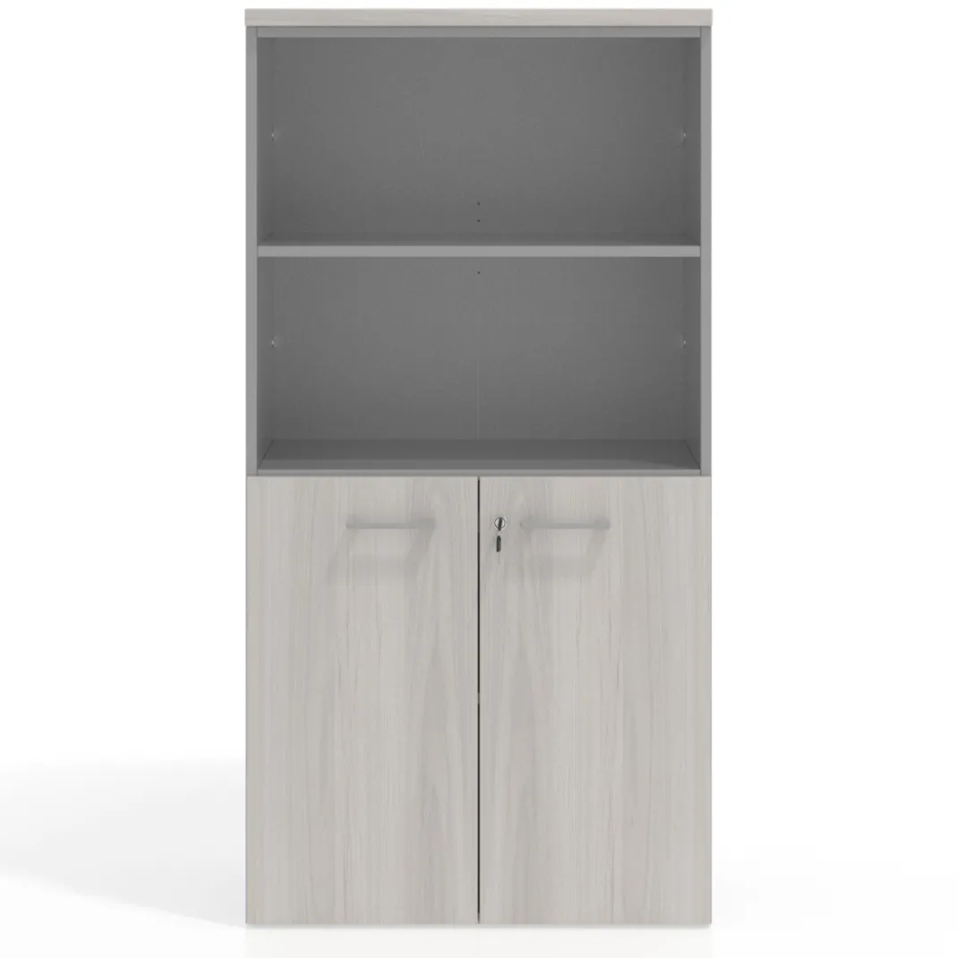 Armario de oficina Basic, medida 155x80cm con puerta baja
