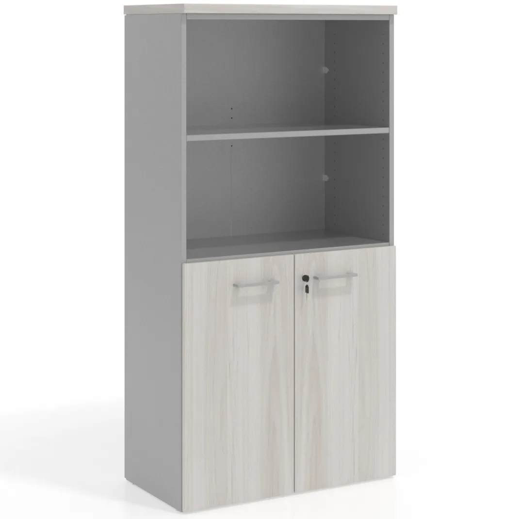 Armario de oficina Basic, medida 155x80cm con puerta baja