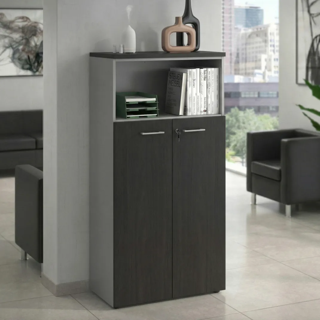 Armario de oficina Colors con puerta mediana, medida 155x80