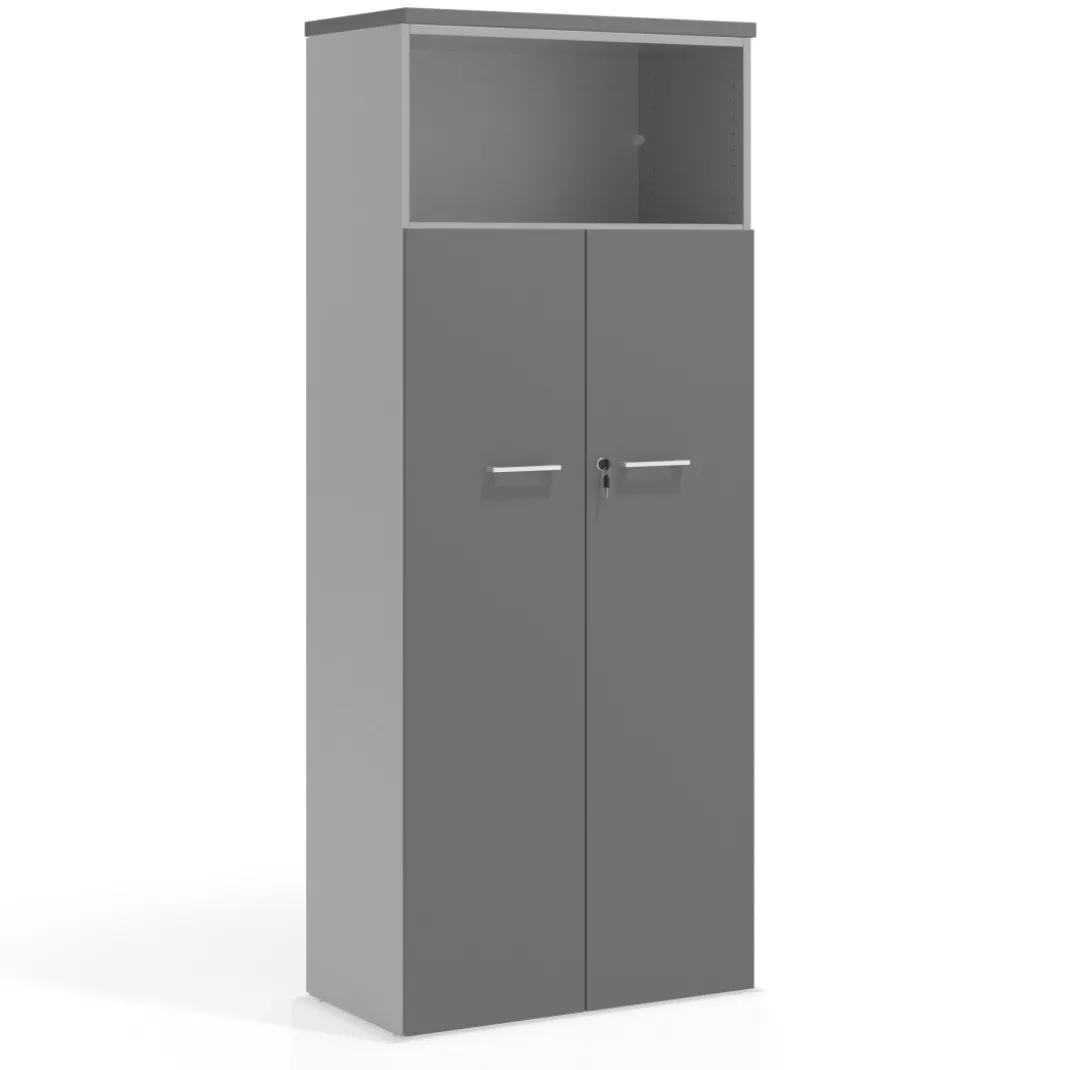 Armario de oficina Colors con puerta y repisa superior, medida 193x80