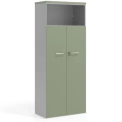 Armario de oficina Colors con puerta y repisa superior, medida 193x80
