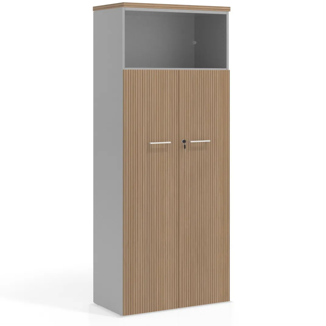 Armario de oficina Colors con puerta y repisa superior, medida 193x80