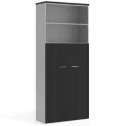 Armario de oficina Colors con puerta + estantes, medida 236x100