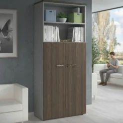 Armario de oficina Colors con puerta + estantes, medida 236x100