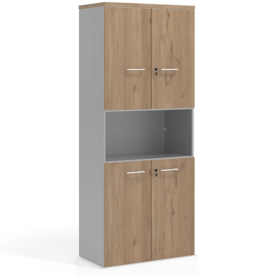 Armario de oficina Colors con doble puerta mediana, medida 193x80