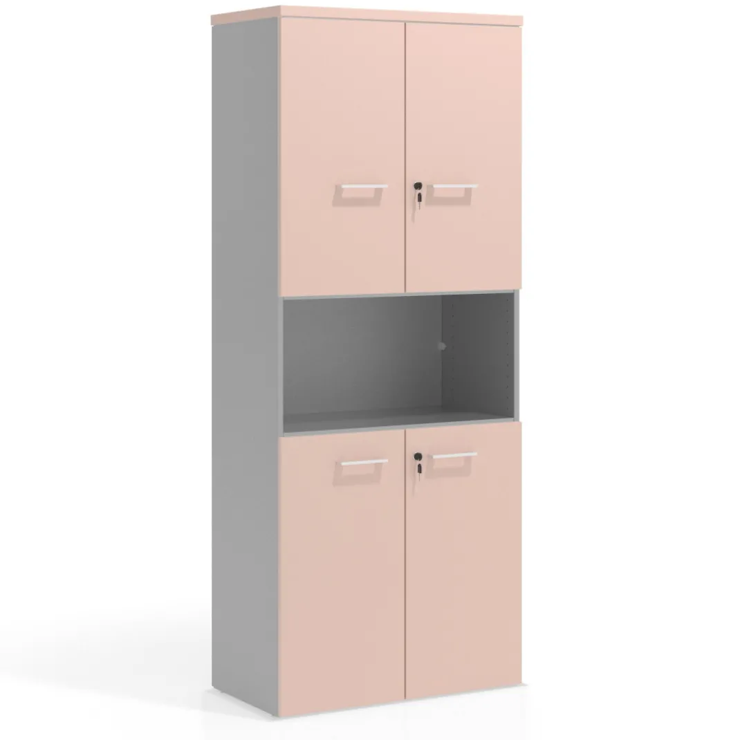 Armario de oficina Colors con doble puerta mediana, medida 193x80