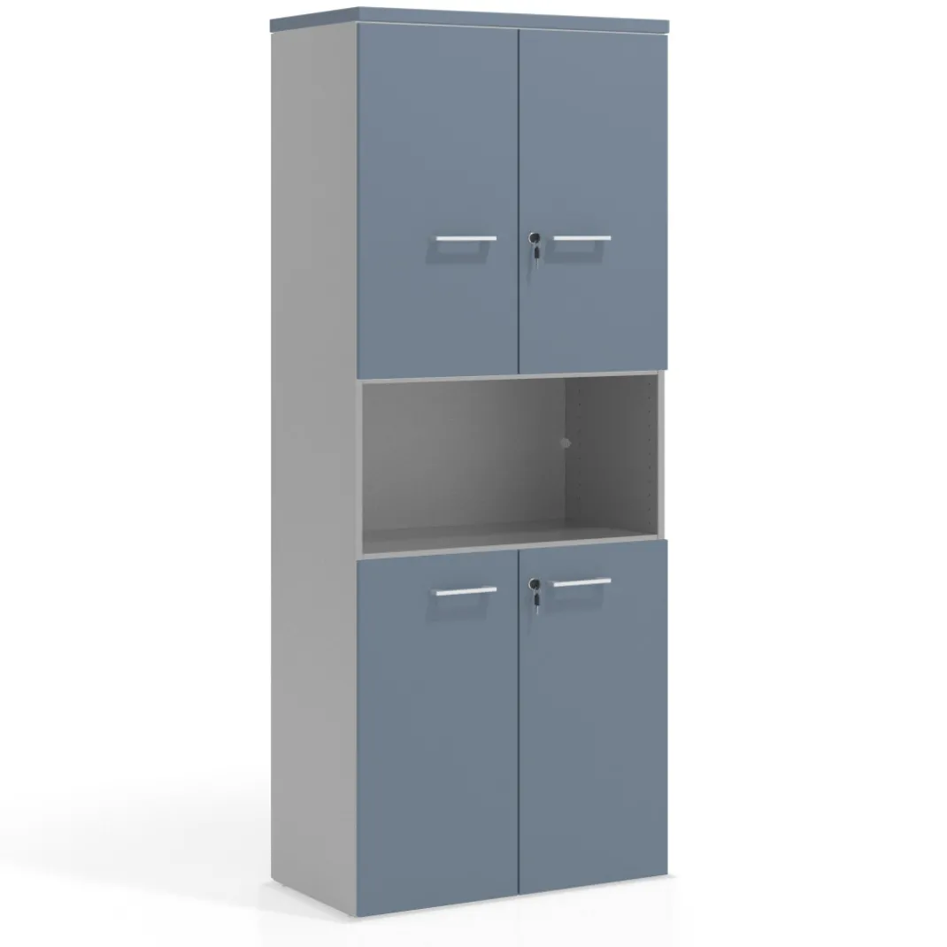 Armario de oficina Colors con doble puerta mediana, medida 193x80