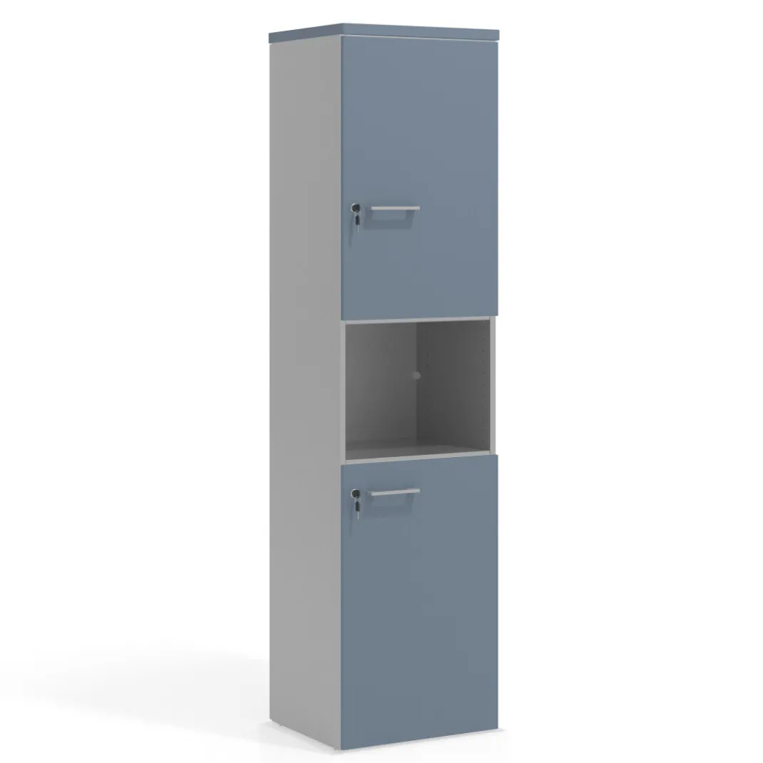 Armario de oficina Colors con doble puerta mediana, medida 193x50