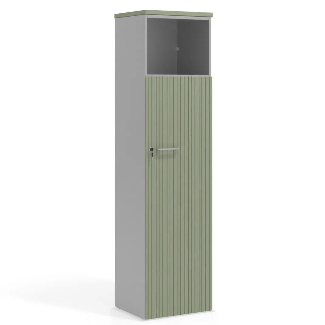 Armario de oficina Colors con puerta y repisa superior, medida 193x50