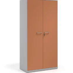 Armario de oficina metálico con puertas de melamina Strong 185x92cm, estructura aluminio