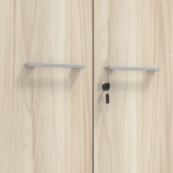 Armario de oficina metálico con puertas de melamina Strong 185x92cm, estructura aluminio
