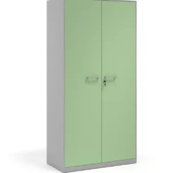 Armario de oficina metálico con puertas de melamina Strong 185x92cm, estructura aluminio