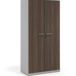 Armario de oficina metálico con puertas de melamina Strong 185x92cm, estructura aluminio