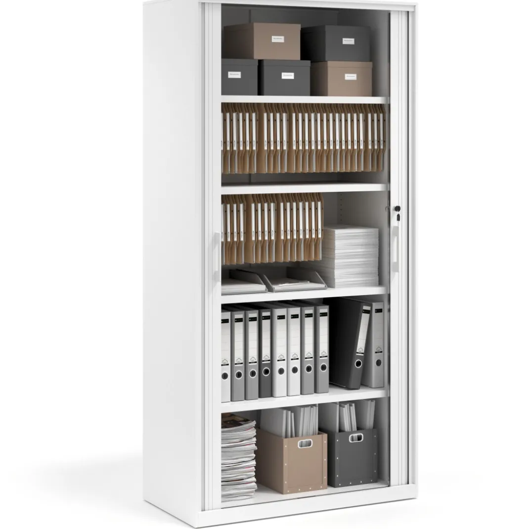 Armario de persiana Strong 185x92cm, estructura blanca