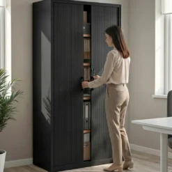 Armario de persiana Strong 185x92cm, estructura negro