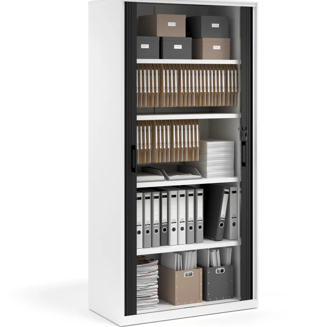 Armario de persiana Strong 185x92cm, estructura blanca