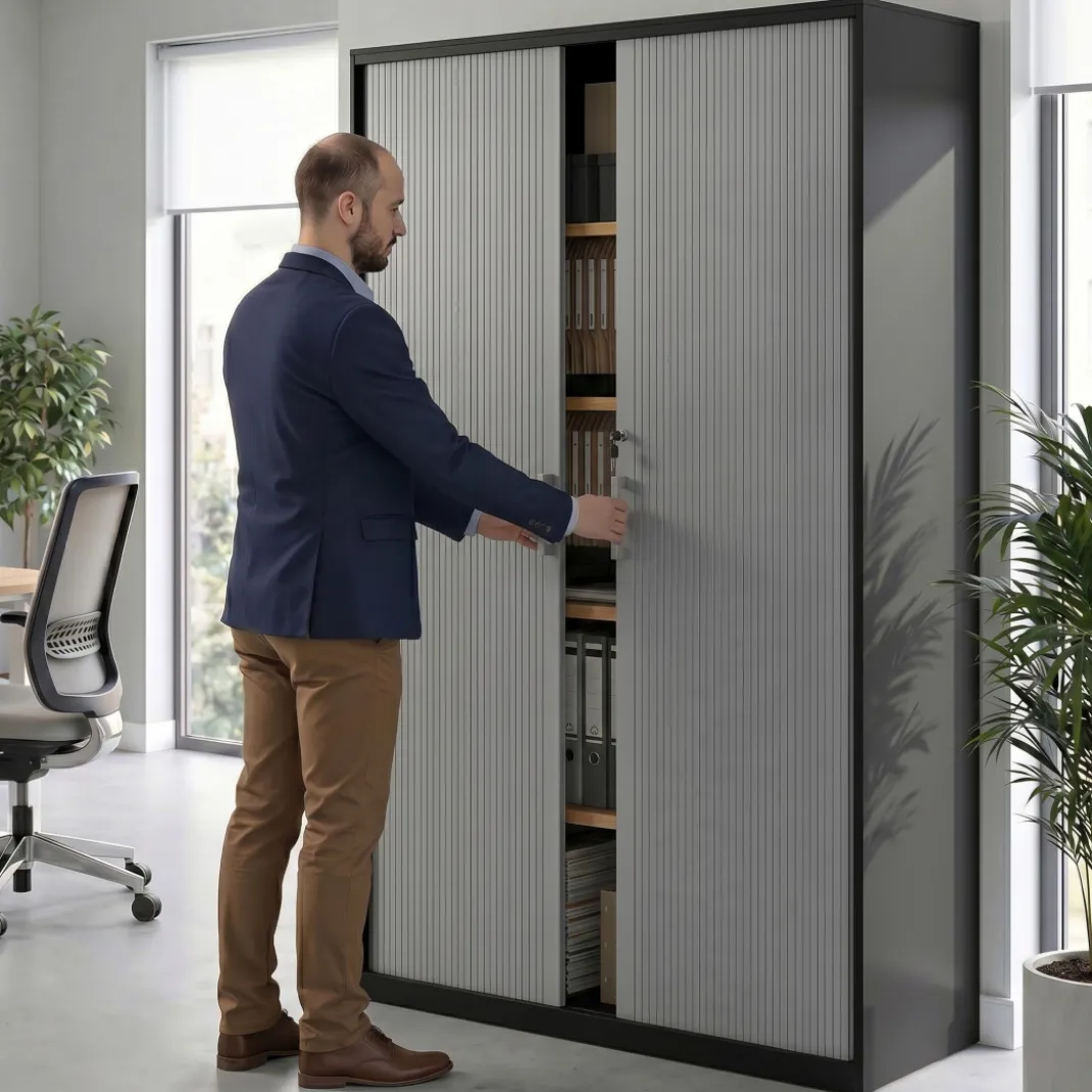 Armario de persiana Strong 185x120cm, estructura negro