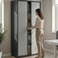 Armario de persiana Strong 185x92cm, estructura negro