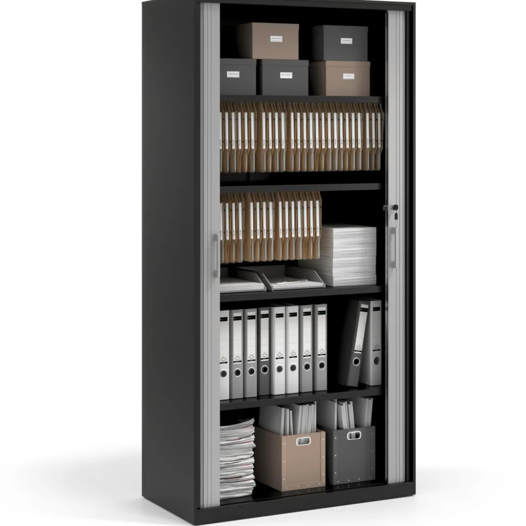 Armario de persiana Strong 185x92cm, estructura negro