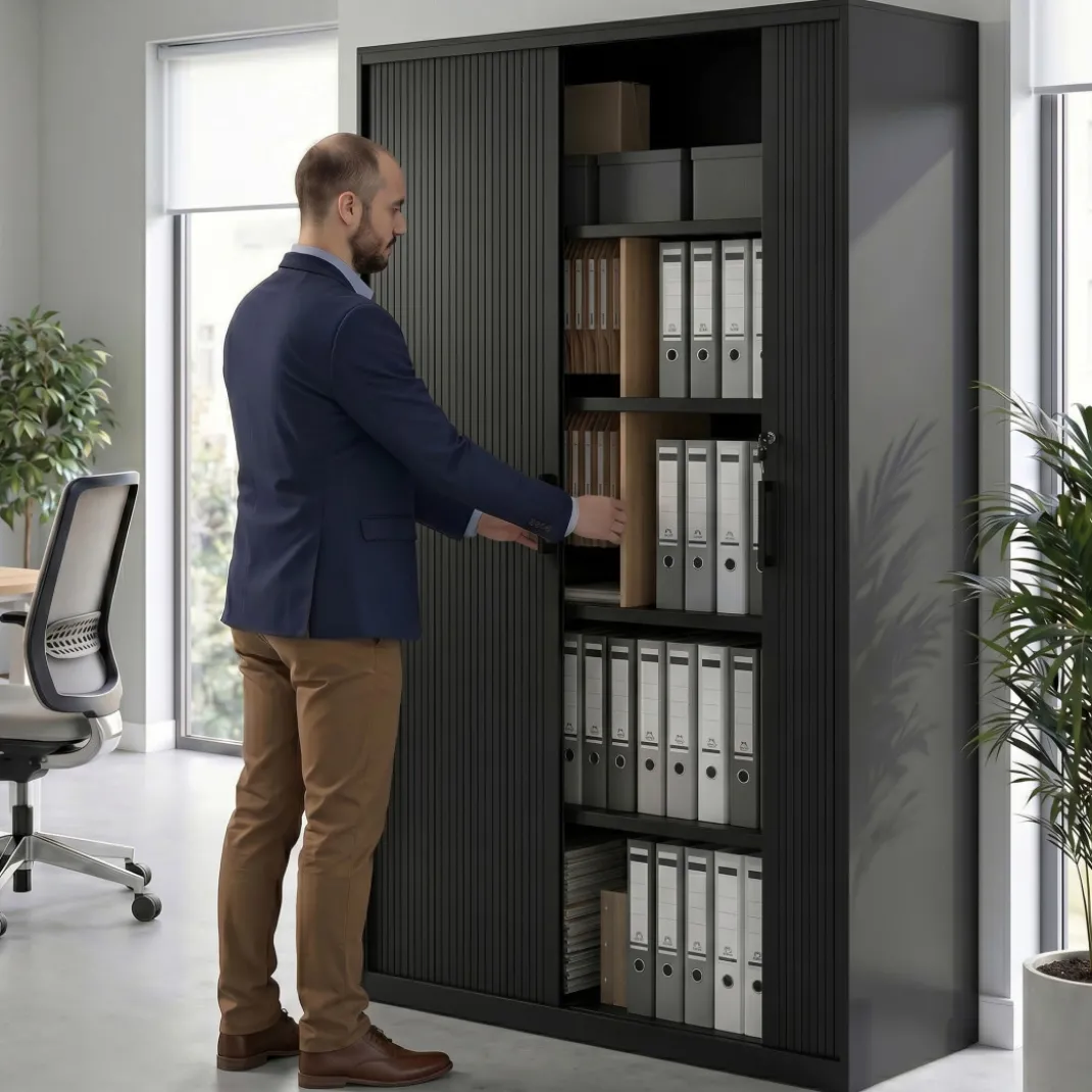 Armario de persiana Strong 185x120cm, estructura negro
