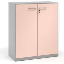 Armario metálico para oficina con puertas de melamina Strong 109x92cm, estructura aluminio