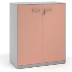 Armario metálico para oficina con puertas de melamina Strong 109x92cm, estructura aluminio