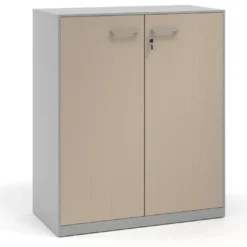 Armario metálico para oficina con puertas de melamina Strong 109x92cm, estructura aluminio