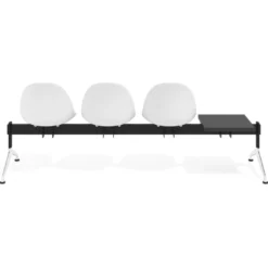 Bancada Sala de Espera Flow 3 asientos + mesa pata aluminio lúcido