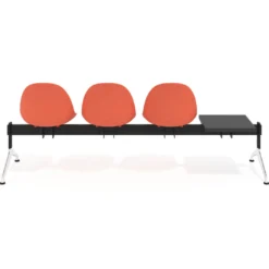 Bancada Sala de Espera Flow 3 asientos + mesa pata aluminio lúcido