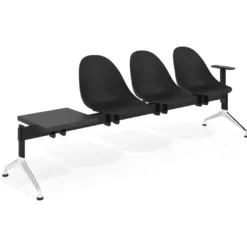Bancada Sala de Espera Flow 3 asientos + mesa pata aluminio lúcido