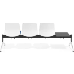 Bancada Sala de Espera Nexus 3 asientos + mesa, pata aluminio lucido