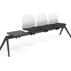 Bancada Sala de Espera Nexus 3 asientos + mesa, pata aluminio nylon