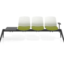 Bancada Sala de Espera Nexus 3 asientos + mesa, pata aluminio nylon