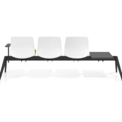 Bancada Sala de Espera Nexus 3 asientos + mesa, pata aluminio nylon