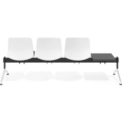 Bancada Sala de Espera Nexus 3 asientos + mesa, pata aluminio lucido