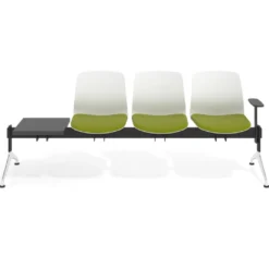 Bancada Sala de Espera Nexus 3 asientos + mesa, pata aluminio lucido