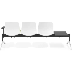 Bancada Sala de Espera Nexus 3 asientos + mesa, pata aluminio lucido