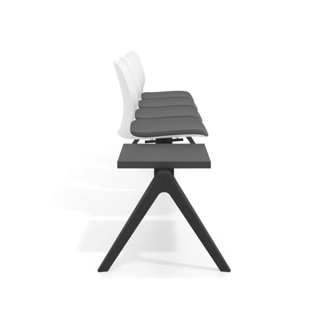 Bancada Sala de Espera Nexus 4 asientos + mesa, pata nylon