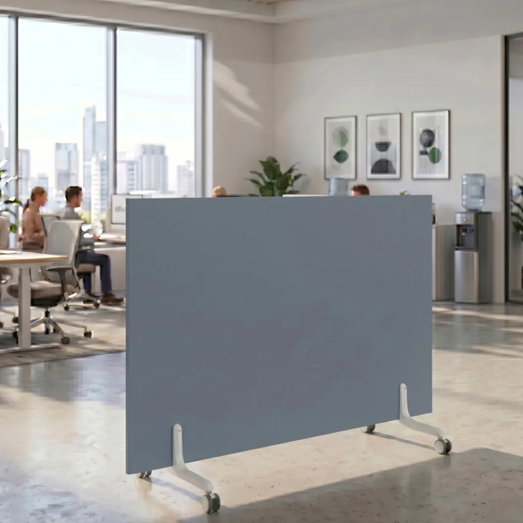 Biombo separador pared móvil Hover en melamina, posición horizontal, alto 100cm