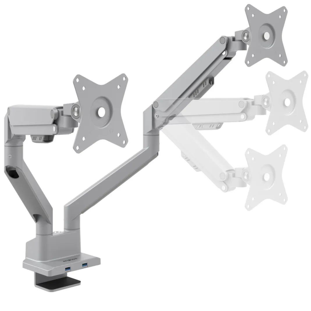 Brazo monitor erghos doble con USB