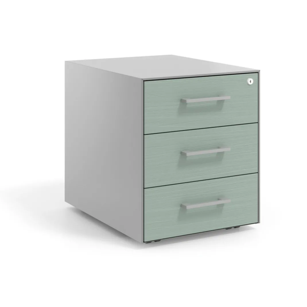Cajonera de oficina Strong 3 cajones estructura aluminio frontales melamina