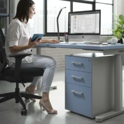 Cajonera de oficina Strong 2 cajones + archivo estructura aluminio frontales melamina