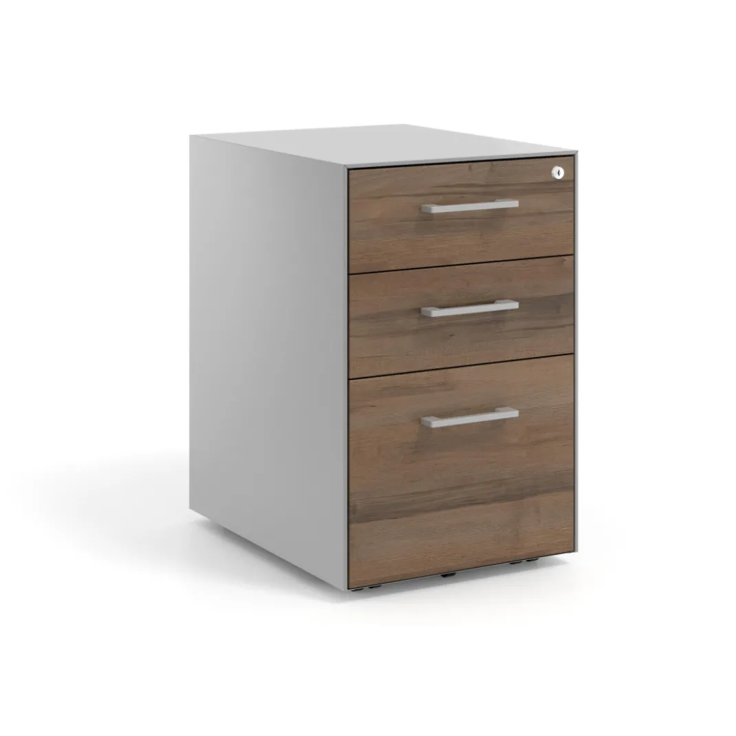 Cajonera de oficina Strong 2 cajones + archivo estructura aluminio frontales melamina
