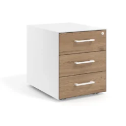 Cajonera de oficina Strong 3 cajones estructura blanca frontales melamina