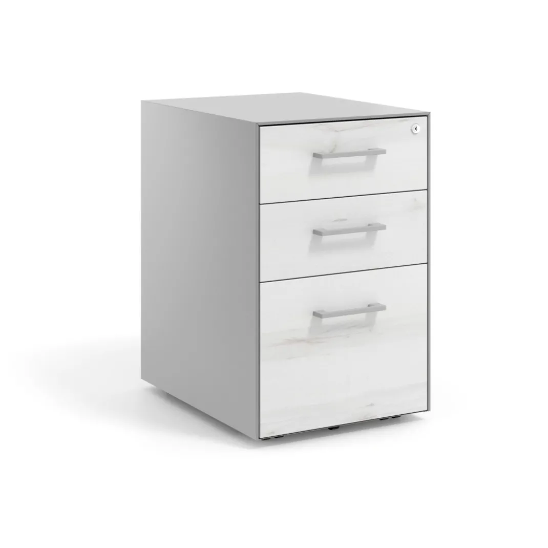 Cajonera de oficina Strong 2 cajones + archivo estructura aluminio frontales melamina