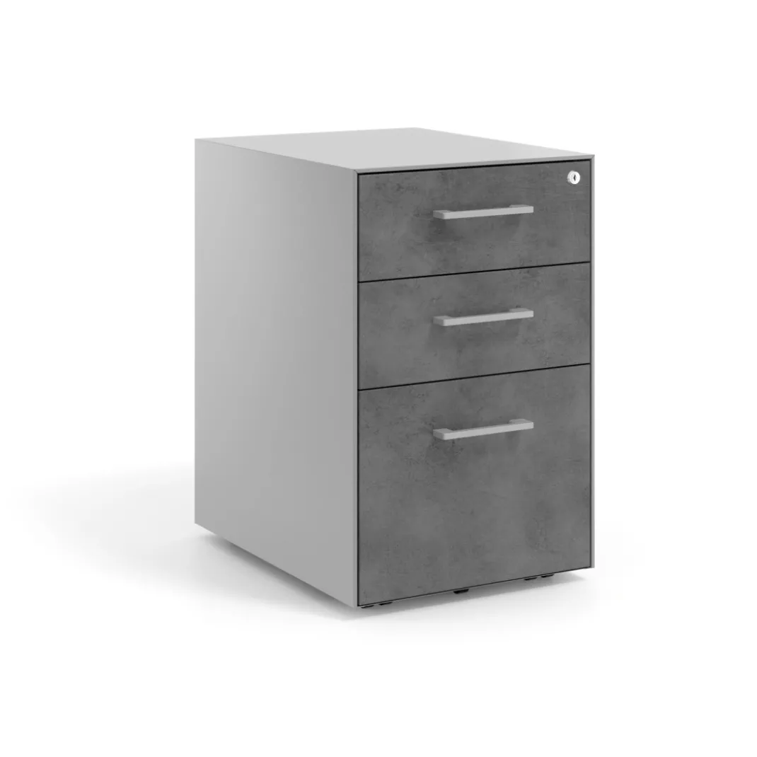 Cajonera de oficina Strong 2 cajones + archivo estructura aluminio frontales melamina