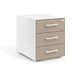 Cajonera de oficina Strong 3 cajones estructura blanca frontales melamina